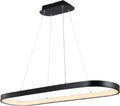 Nolan 1-Light Linear Integrated LED Pendant 38.75" Metal, Black | Modern Bohemian Oval Ring, Island Chandelier for Kitchen or Dining Room, Dimmable, Adjustable Height, 3000K, 37W