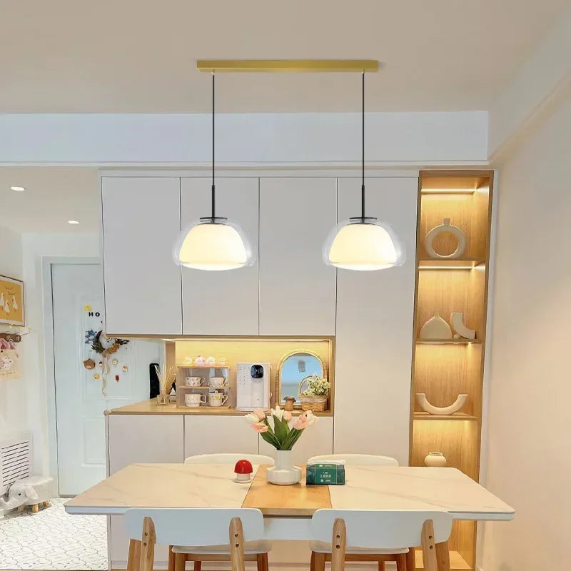 Danish Jelly Glass Lustre Pendant Lights Modern Simple Bedroom Bedside Hanging Lamp Living Room Glass Dining Room Home Decor