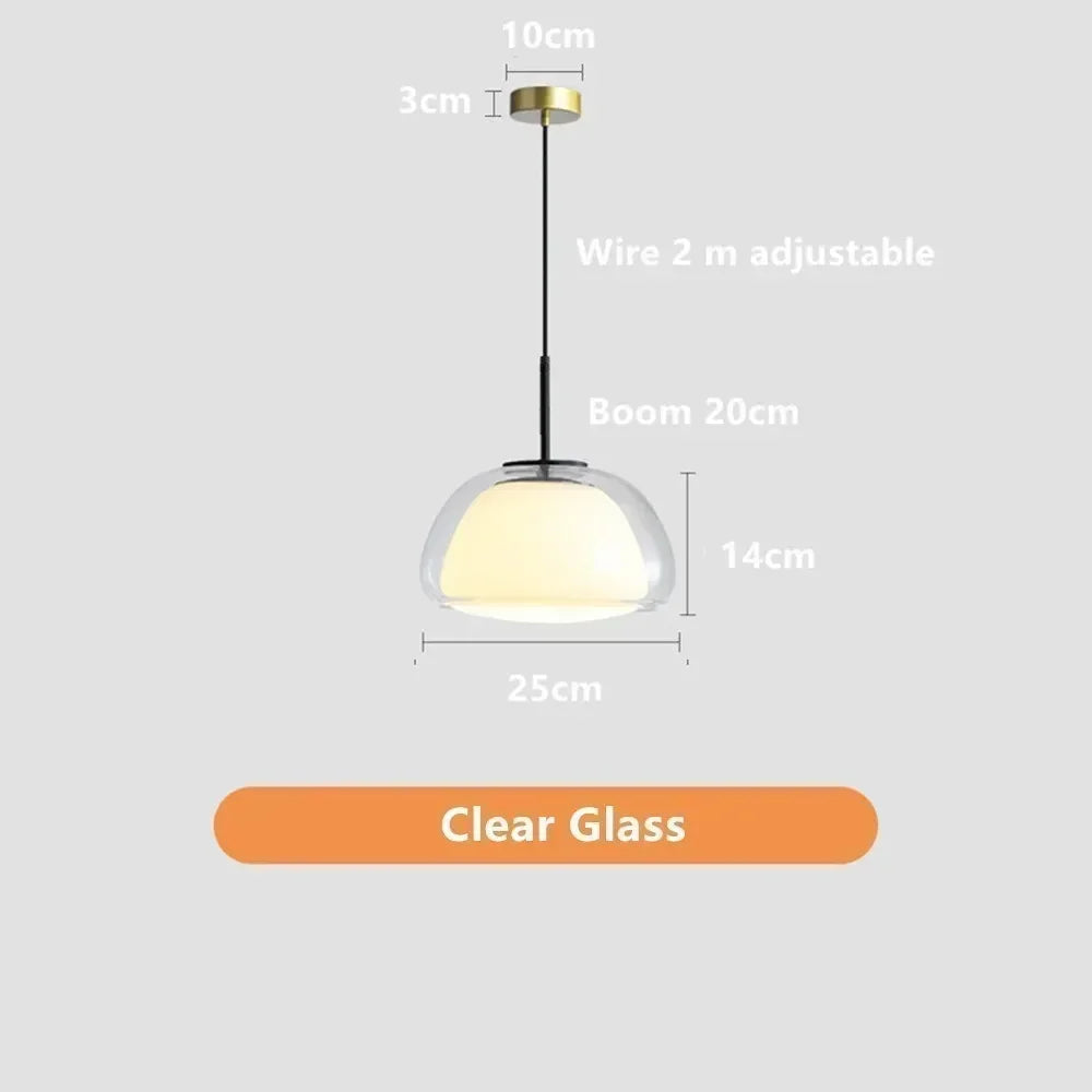 Danish Jelly Glass Lustre Pendant Lights Modern Simple Bedroom Bedside Hanging Lamp Living Room Glass Dining Room Home Decor