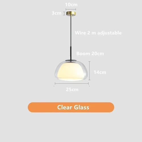 Danish Jelly Glass Lustre Pendant Lights Modern Simple Bedroom Bedside Hanging Lamp Living Room Glass Dining Room Home Decor