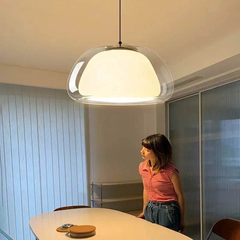 Danish Jelly Glass Lustre Pendant Lights Modern Simple Bedroom Bedside Hanging Lamp Living Room Glass Dining Room Home Decor